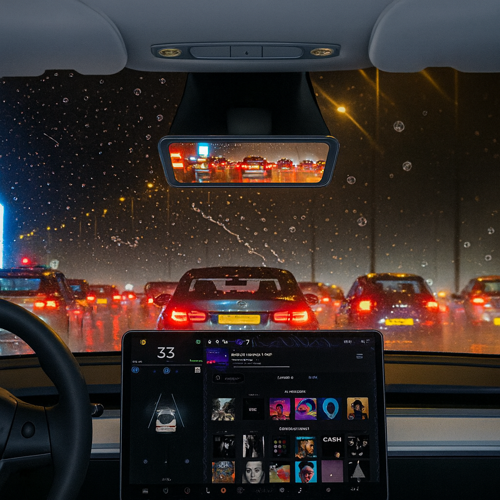 Live-Streaming Rear View Mirror with Front & Rear Cameras (8.2 Inch)